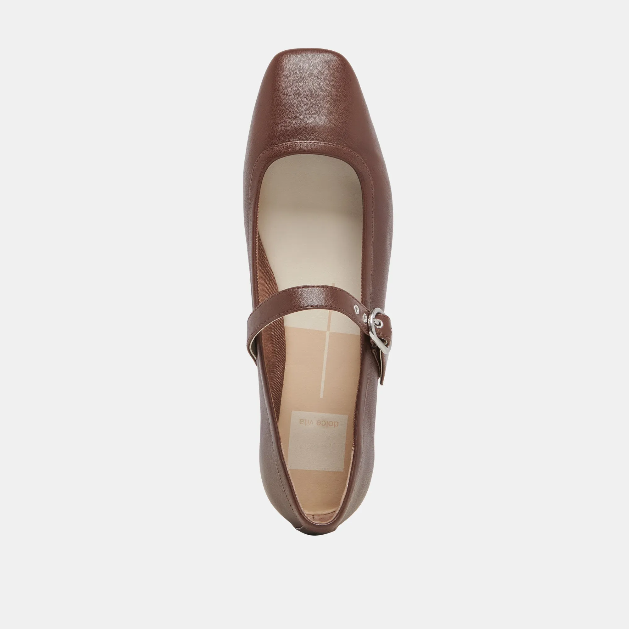 BALLERINES RODNI EN CUIR MARRON FONCÉ