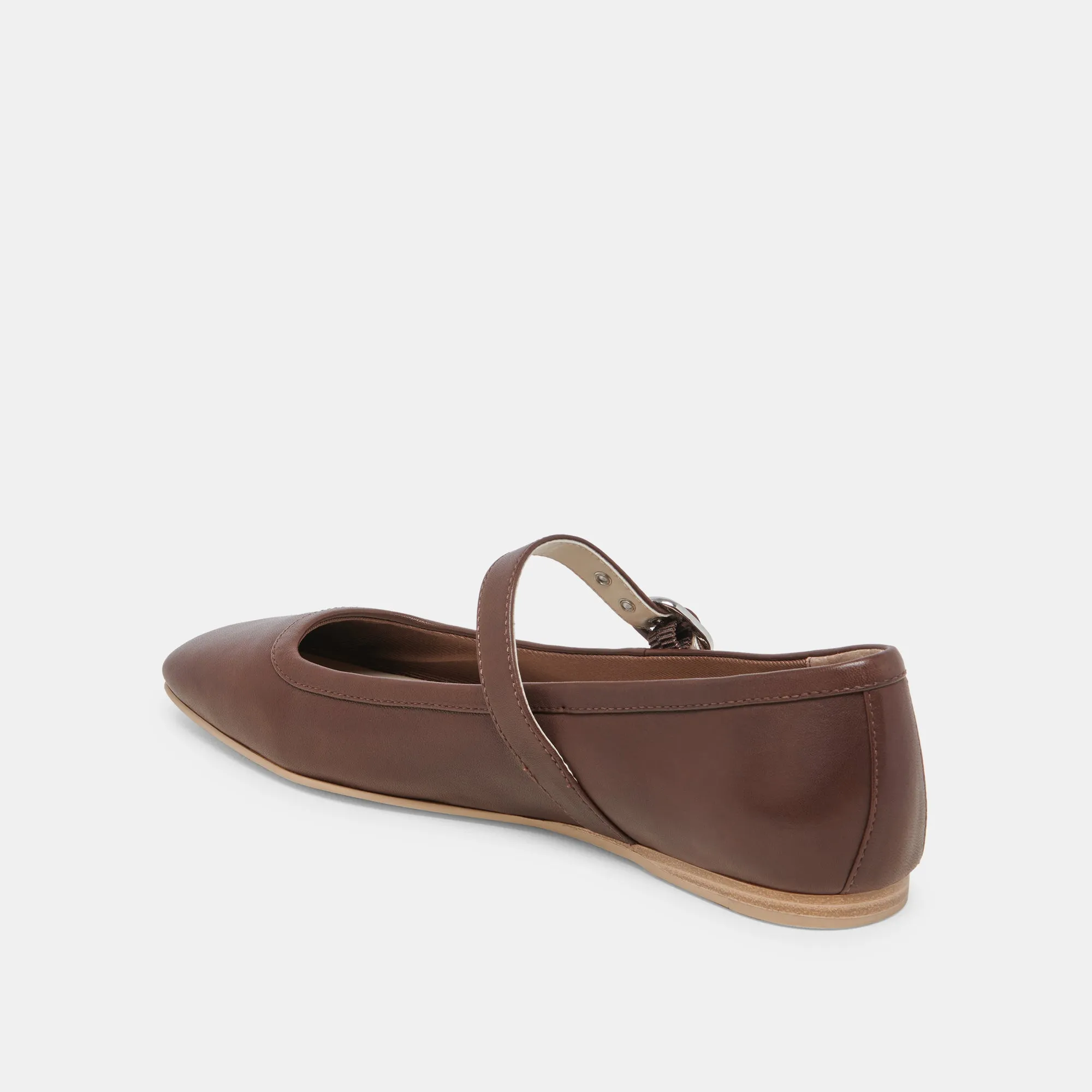 BALLERINES RODNI EN CUIR MARRON FONCÉ