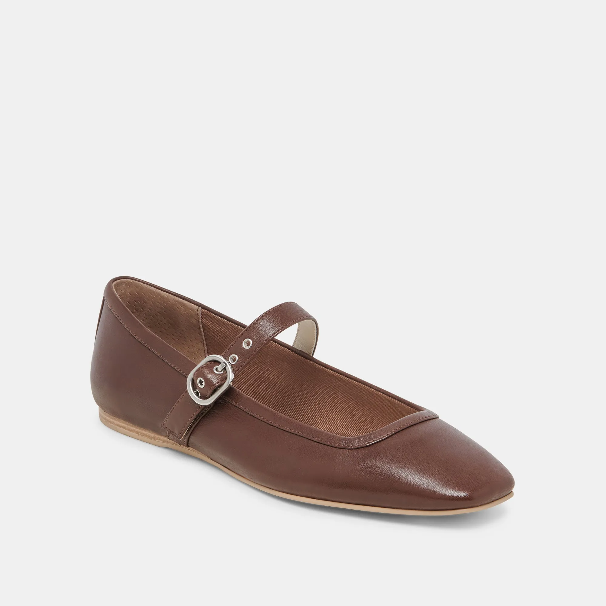 BALLERINES RODNI EN CUIR MARRON FONCÉ