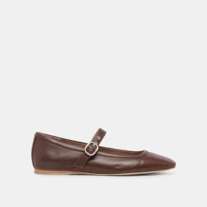 BALLERINES RODNI EN CUIR MARRON FONCÉ