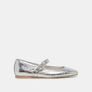 BALLERINES RODNI EN CUIR ARGENTÉ VIEILLI