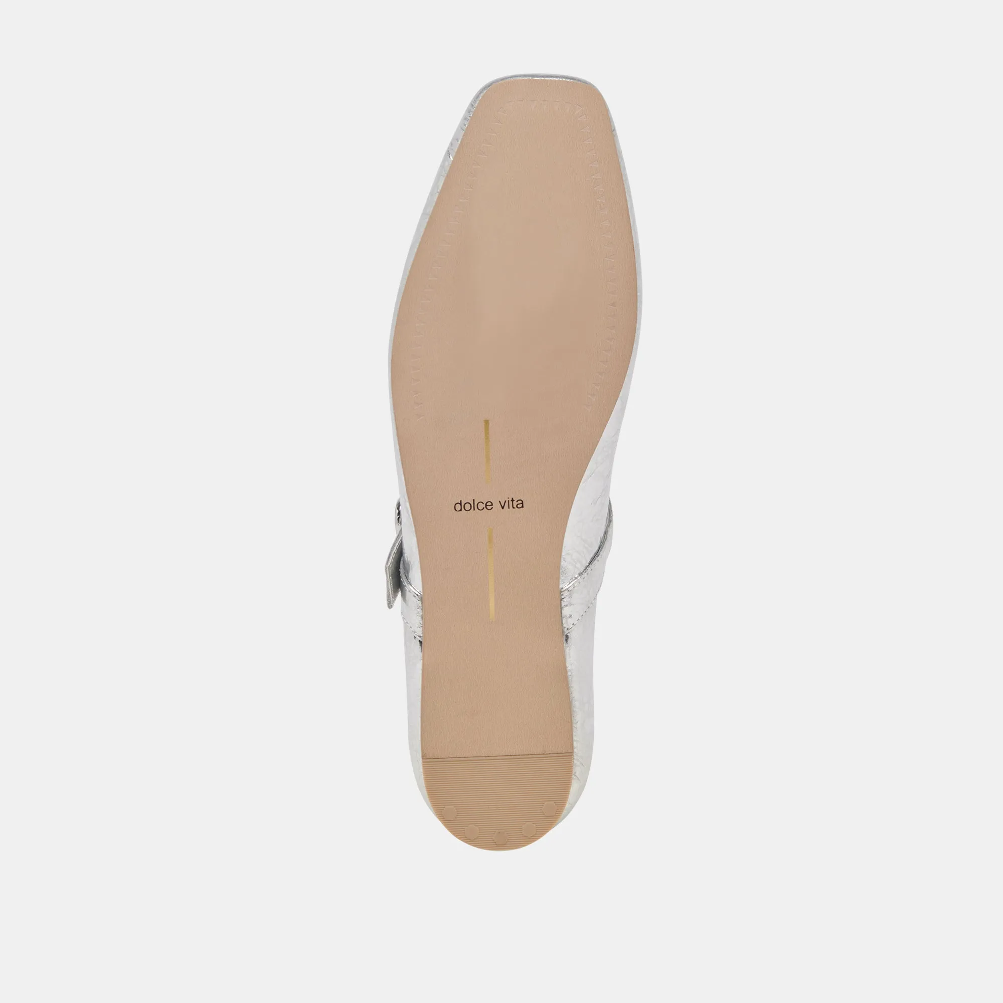 BALLERINES RODNI EN CUIR ARGENTÉ VIEILLI