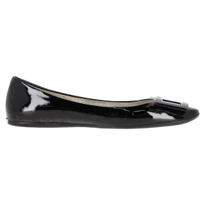 Roger Vivier Gommette Ballerines en Cuir Verni Noir_Roger-Vivier
