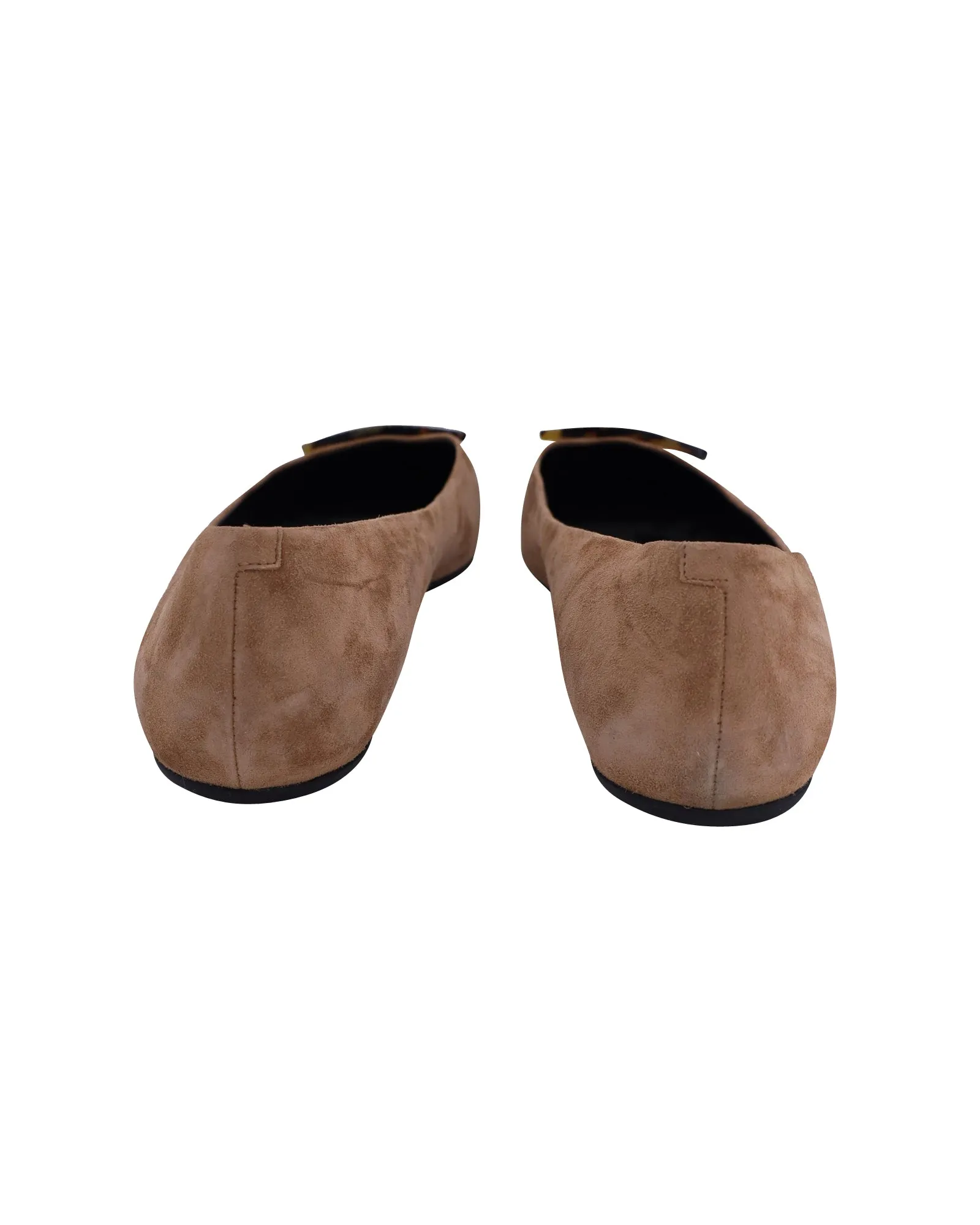 Roger Vivier Gommette Boucle en écaille Ballerines en daim marron_Roger-Vivier