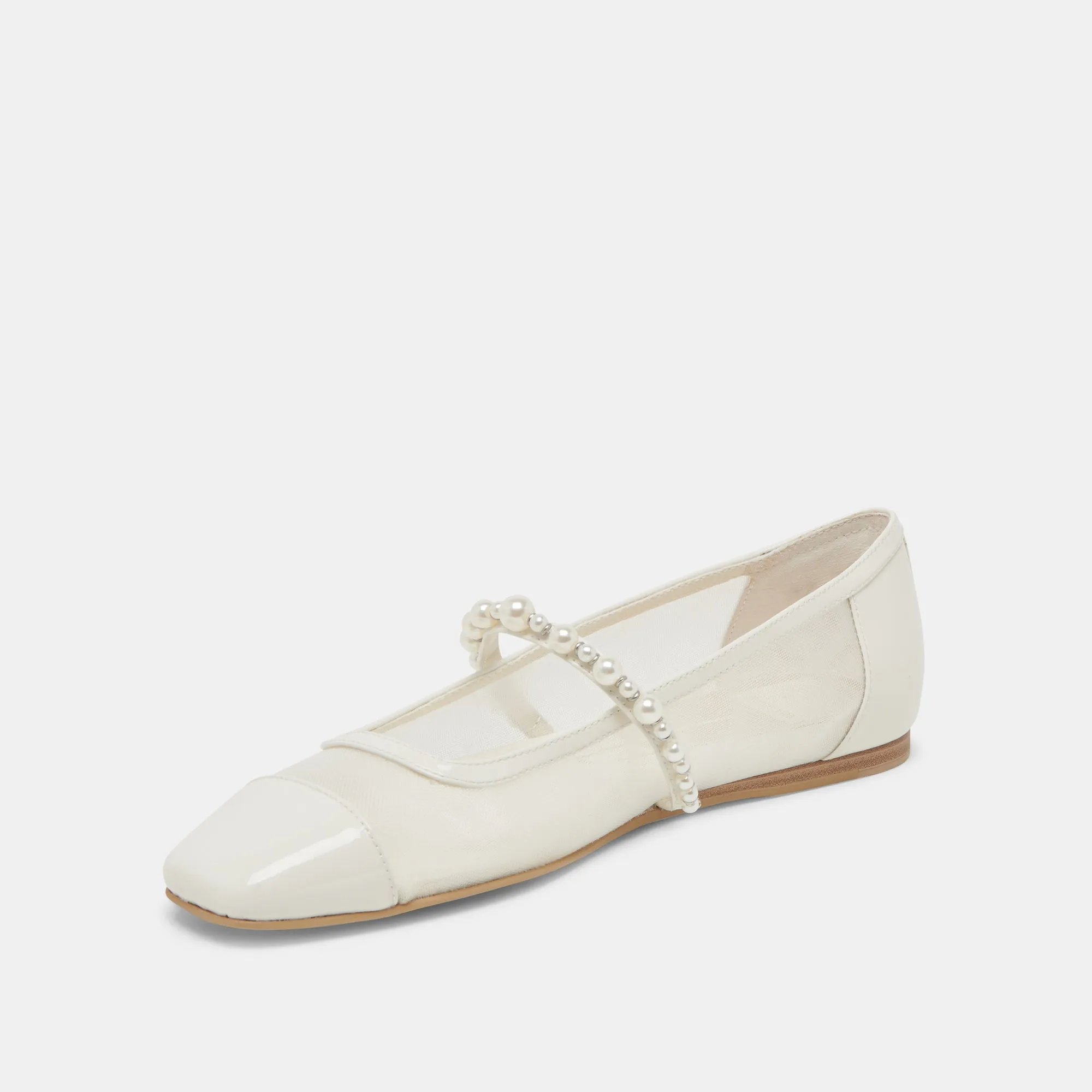 ROLLIN PEARL BALLERINES BLANCHES EN MAILLE