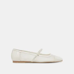ROLLIN PEARL BALLERINES BLANCHES EN MAILLE