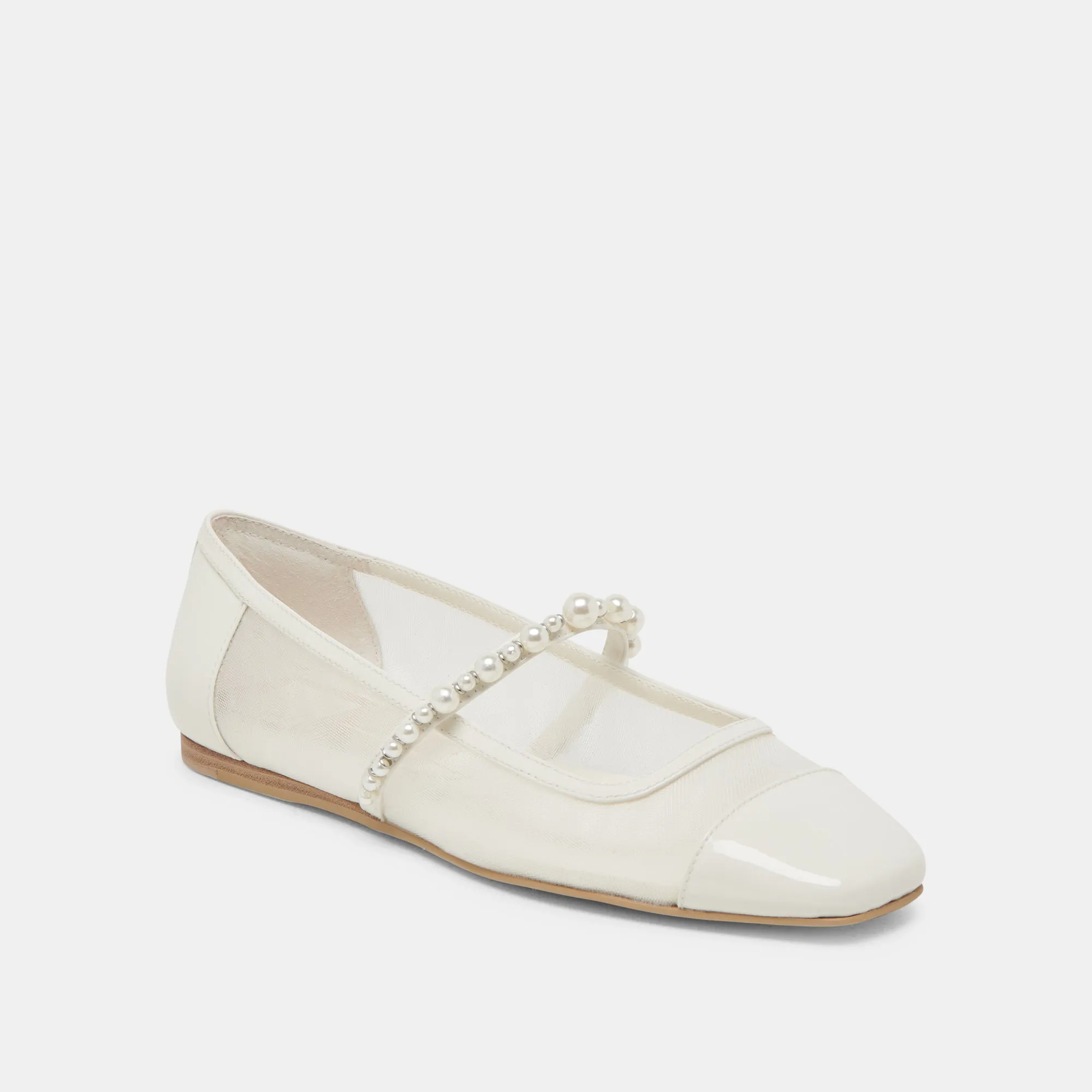 ROLLIN PEARL BALLERINES BLANCHES EN MAILLE