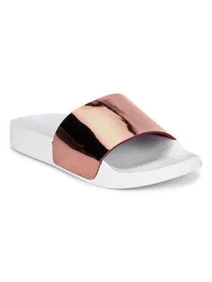 Escarpins à enfiler en similicuir rose gold