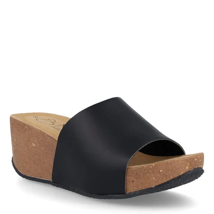 Escarpins compensés végan en simili cuir de maïs Rossella pour femme | Noir
