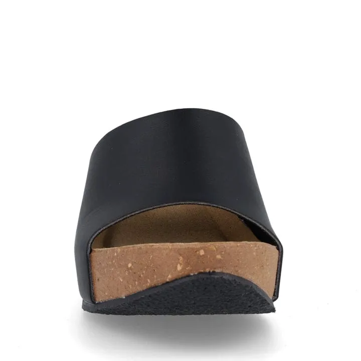 Escarpins compensés végan en simili cuir de maïs Rossella pour femme | Noir