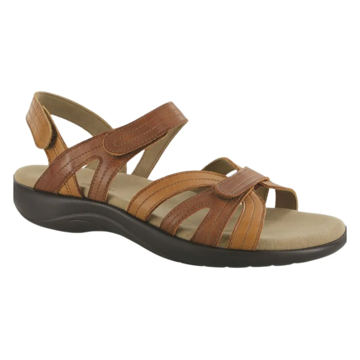 S A S Femme Cuir Sepia Bronzé Perforé