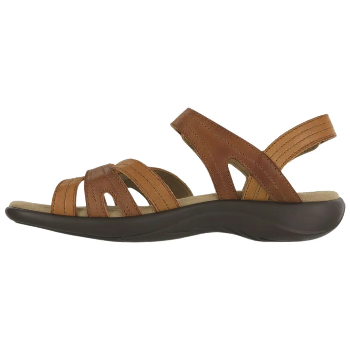 S A S Femme Cuir Sepia Bronzé Perforé