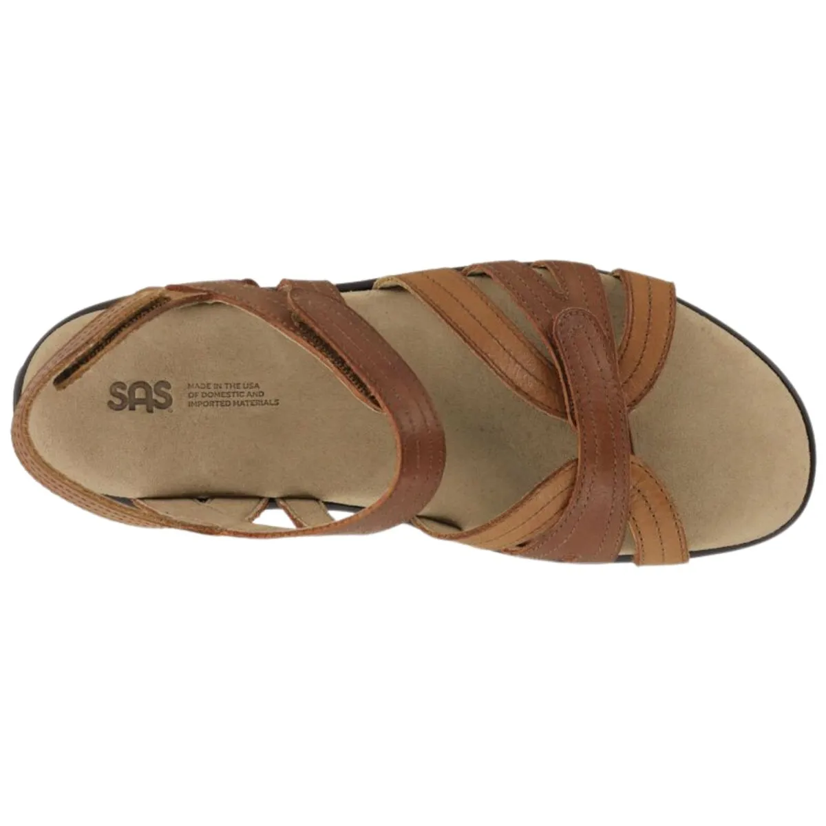 S A S Femme Cuir Sepia Bronzé Perforé