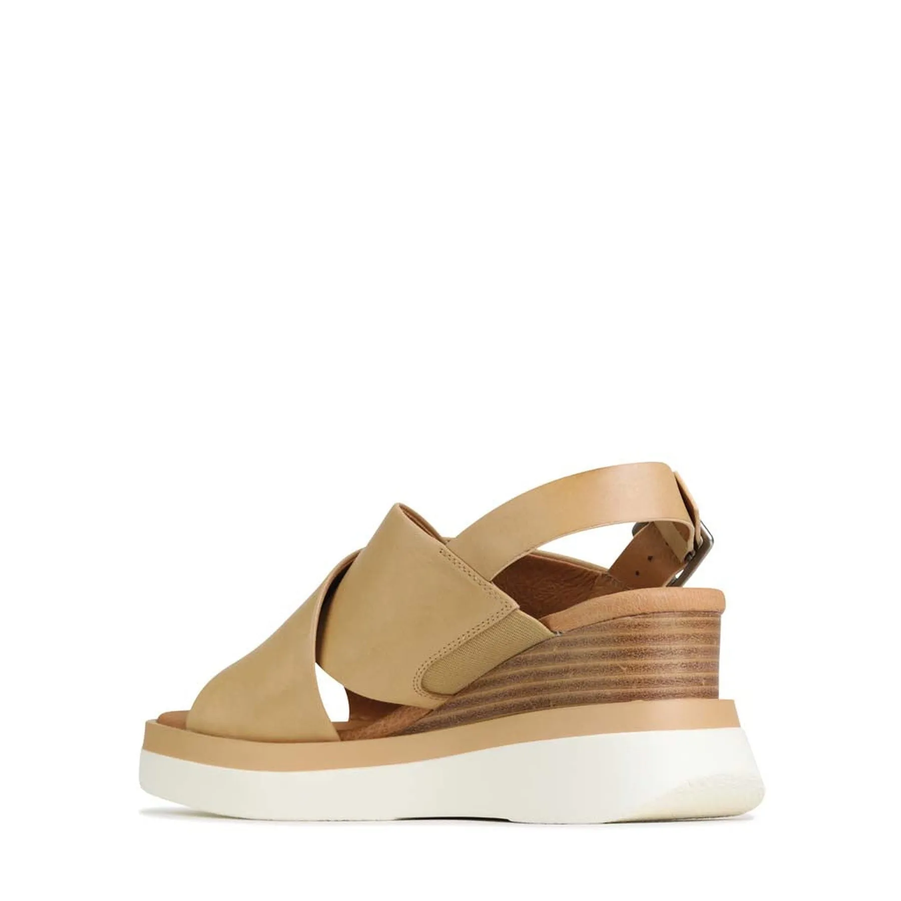 SANDALES À TALON COMPENSÉ EN CUIR SASILLE