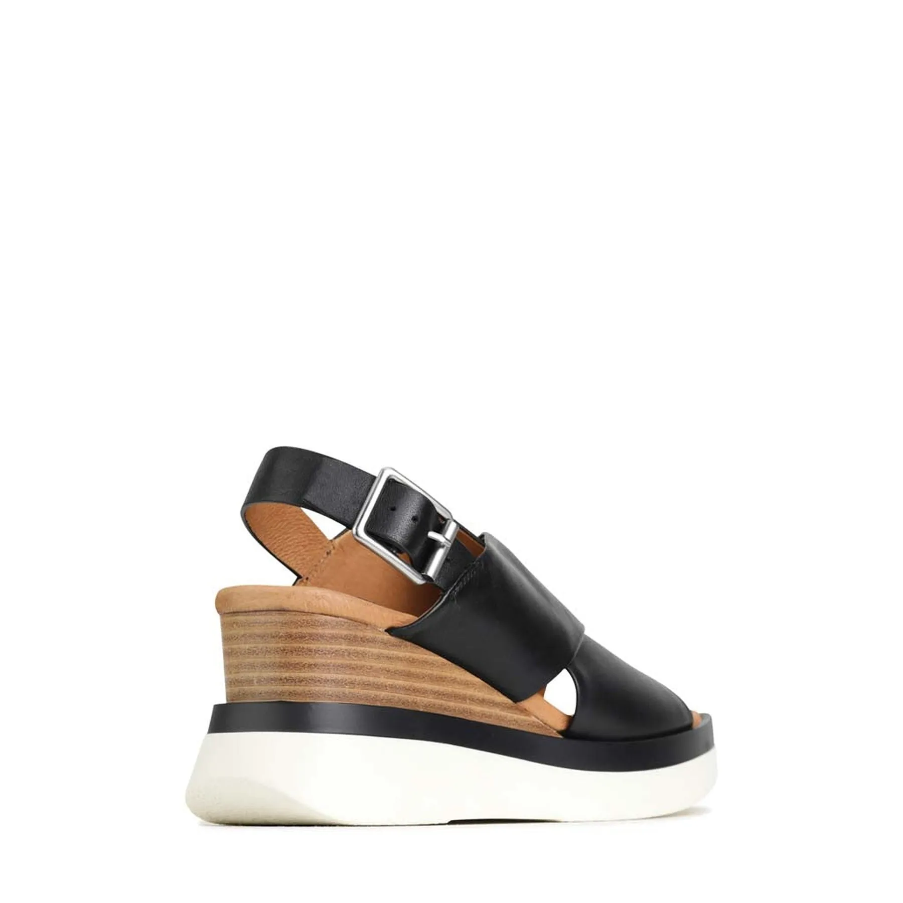 SANDALES À TALON COMPENSÉ EN CUIR SASILLE