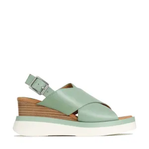 SANDALES À TALON COMPENSÉ EN CUIR SASILLE