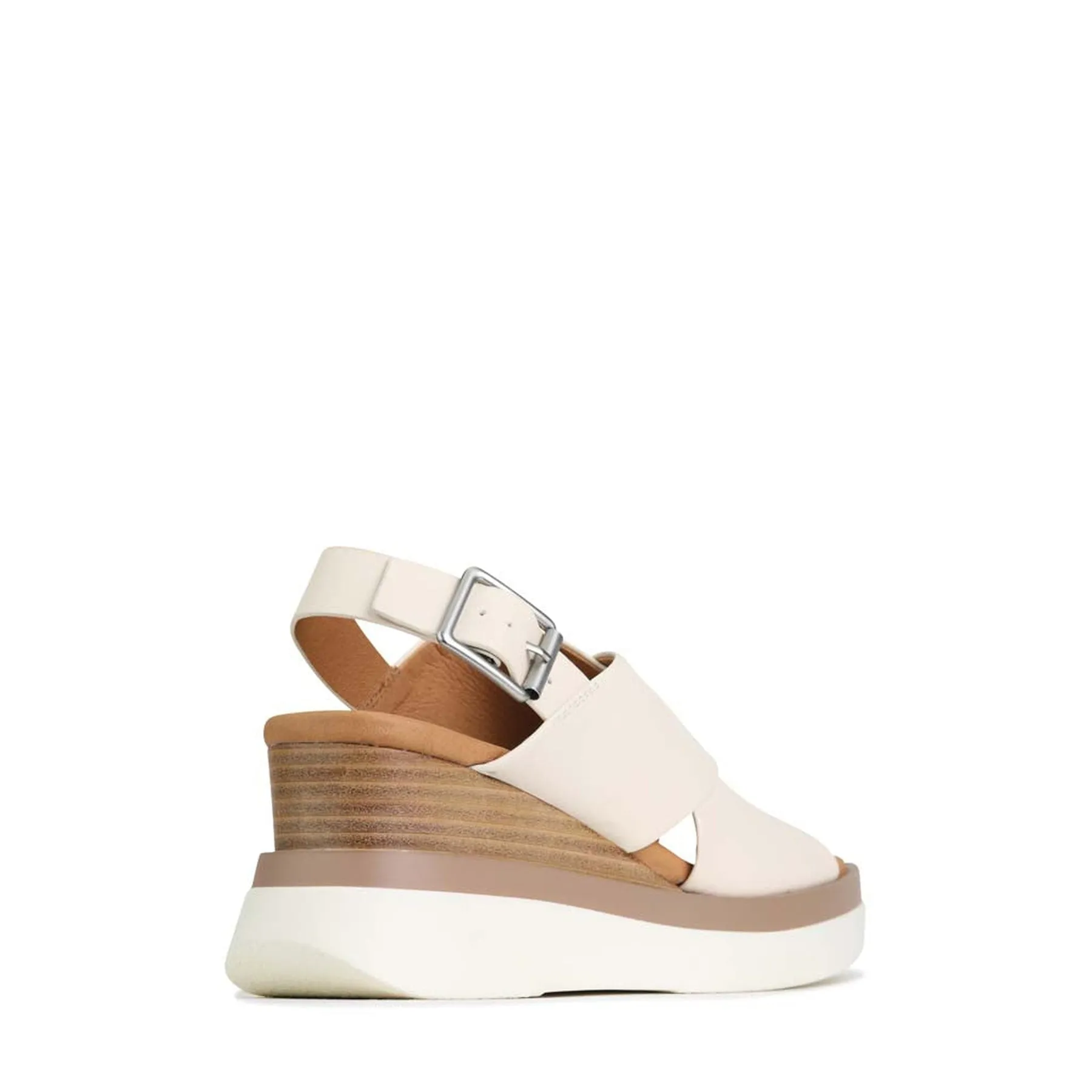 SANDALES À TALON COMPENSÉ EN CUIR SASILLE
