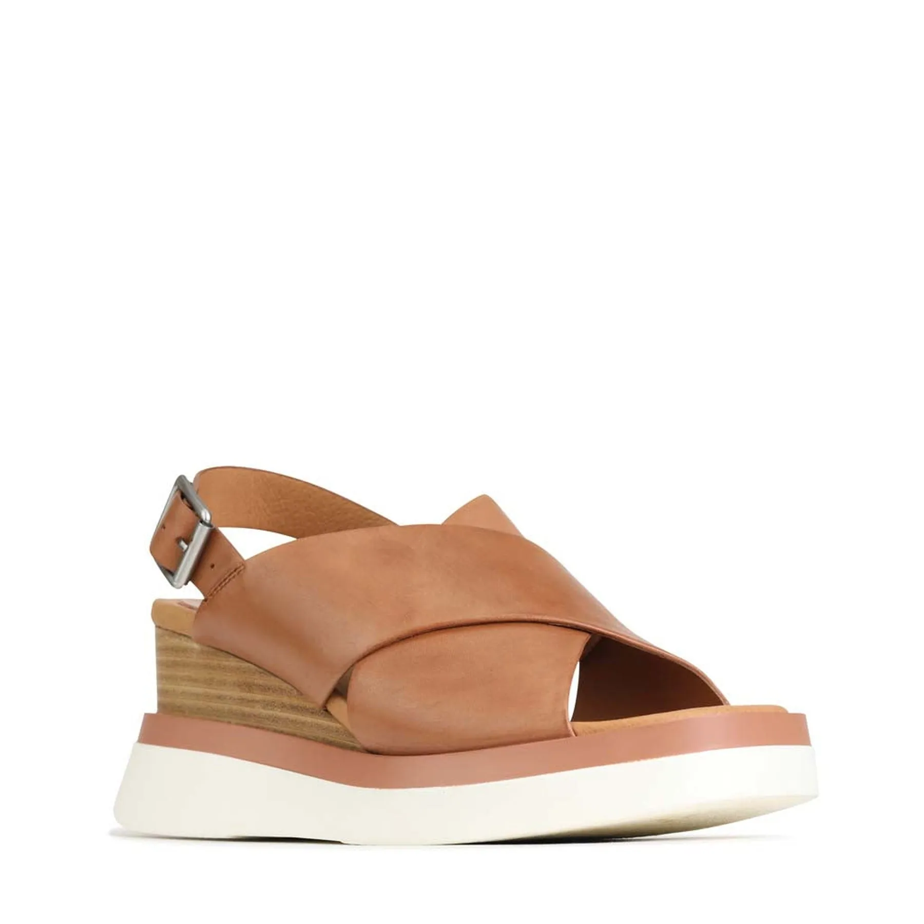 SANDALES À TALON COMPENSÉ EN CUIR SASILLE