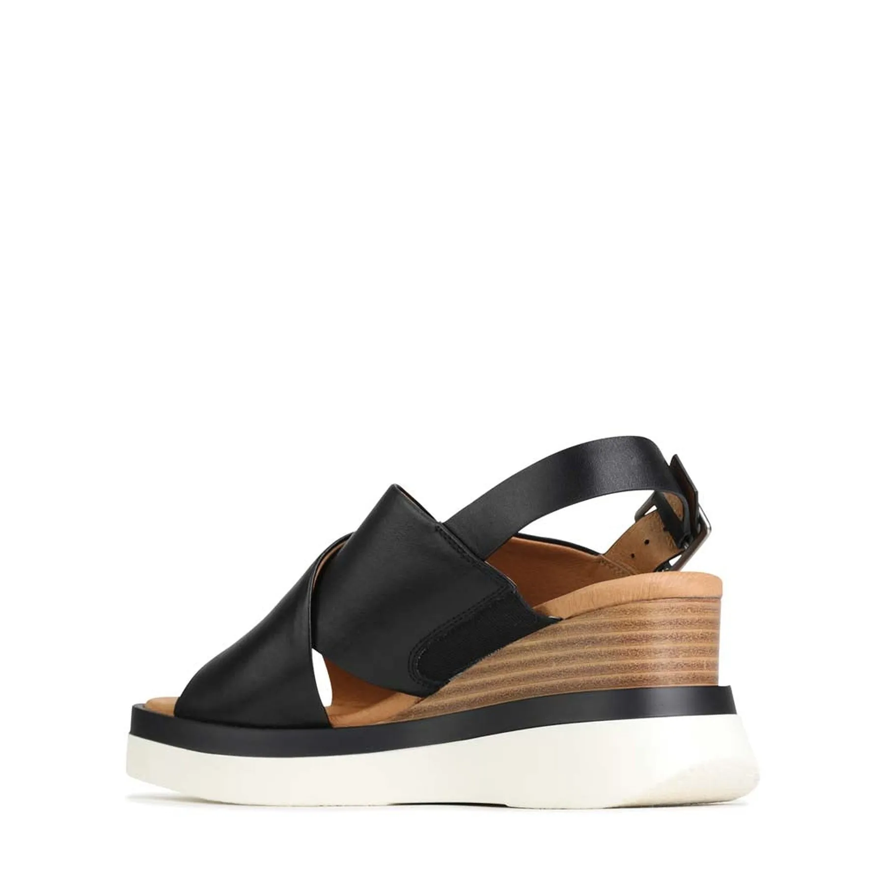 SANDALES À TALON COMPENSÉ EN CUIR SASILLE