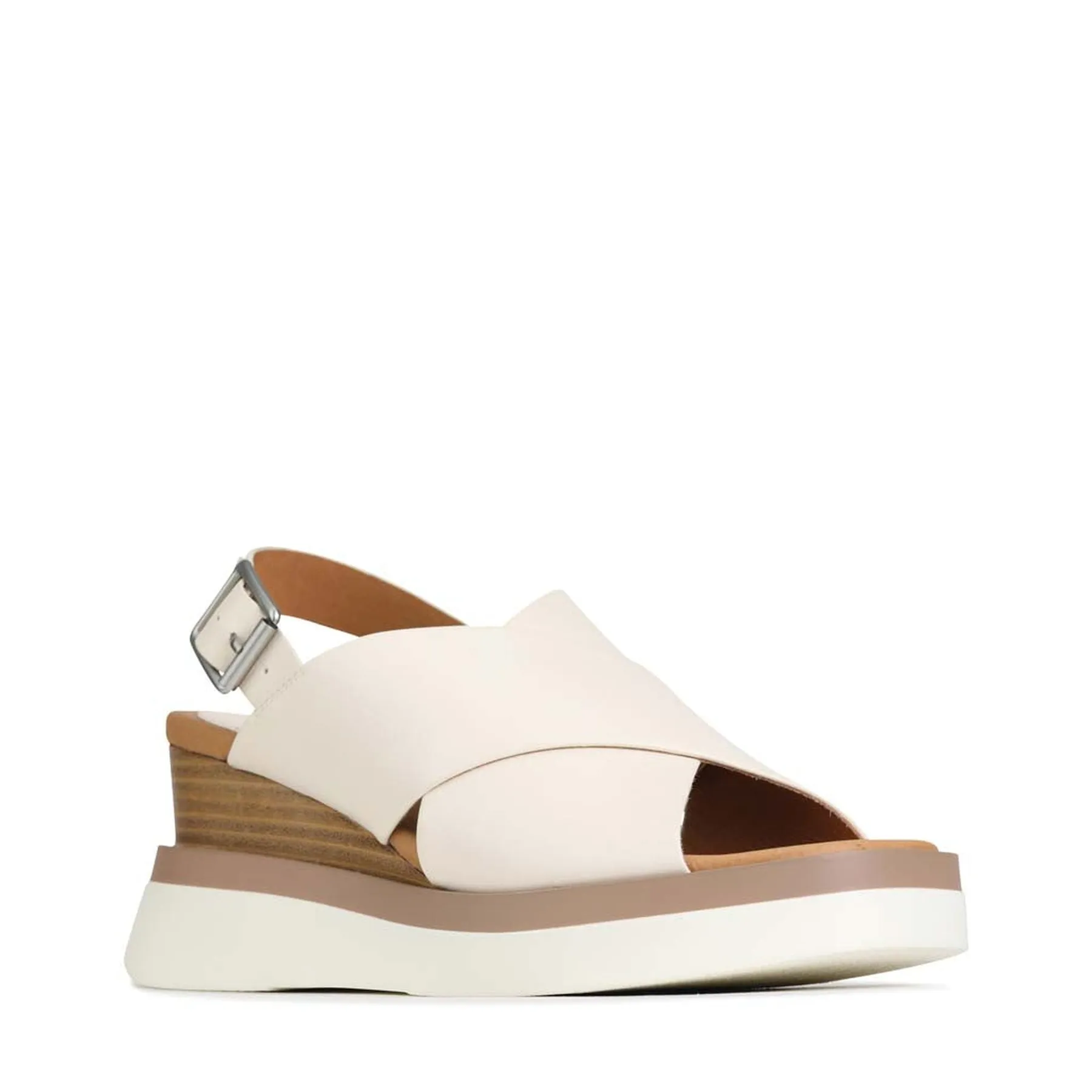 SANDALES À TALON COMPENSÉ EN CUIR SASILLE