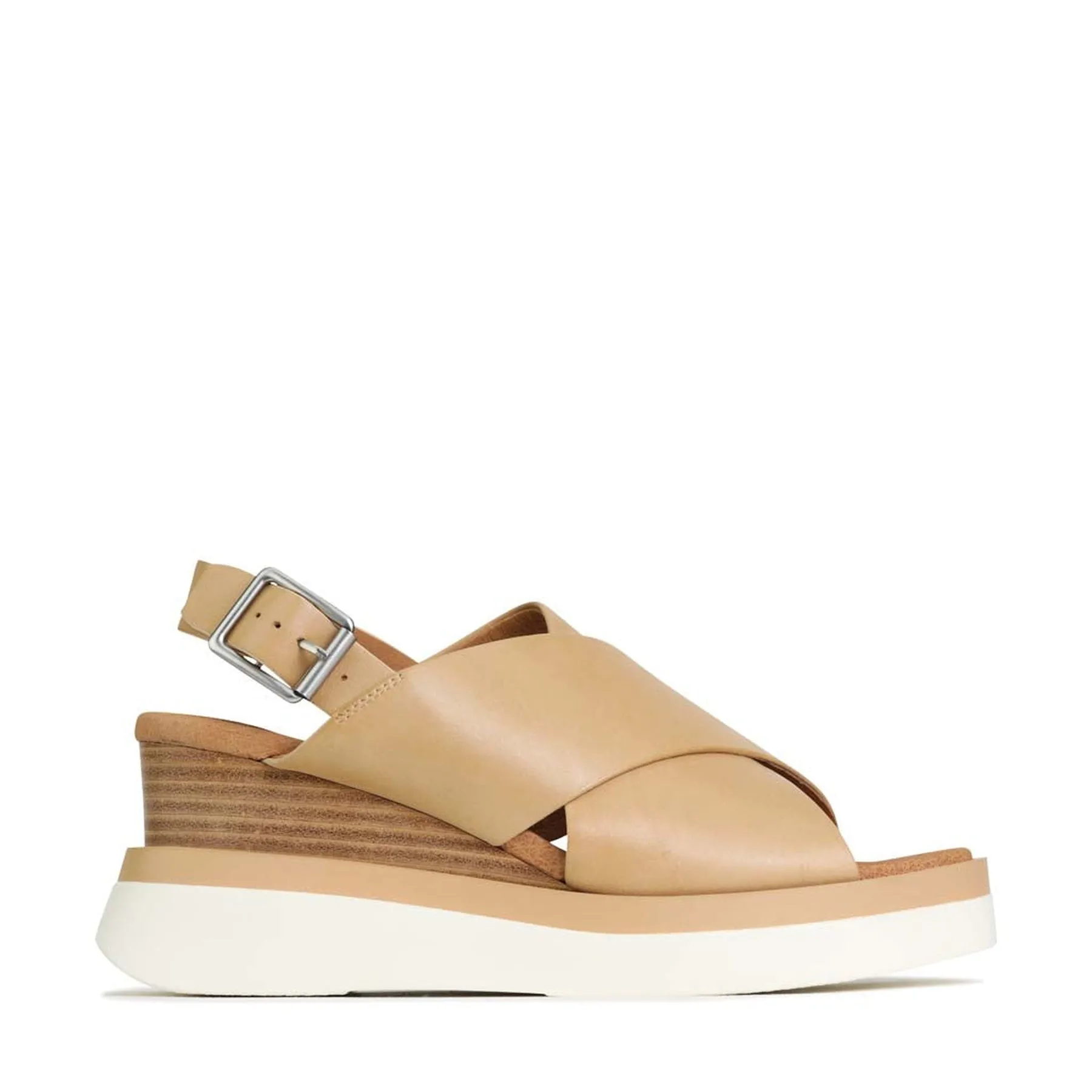 SANDALES À TALON COMPENSÉ EN CUIR SASILLE