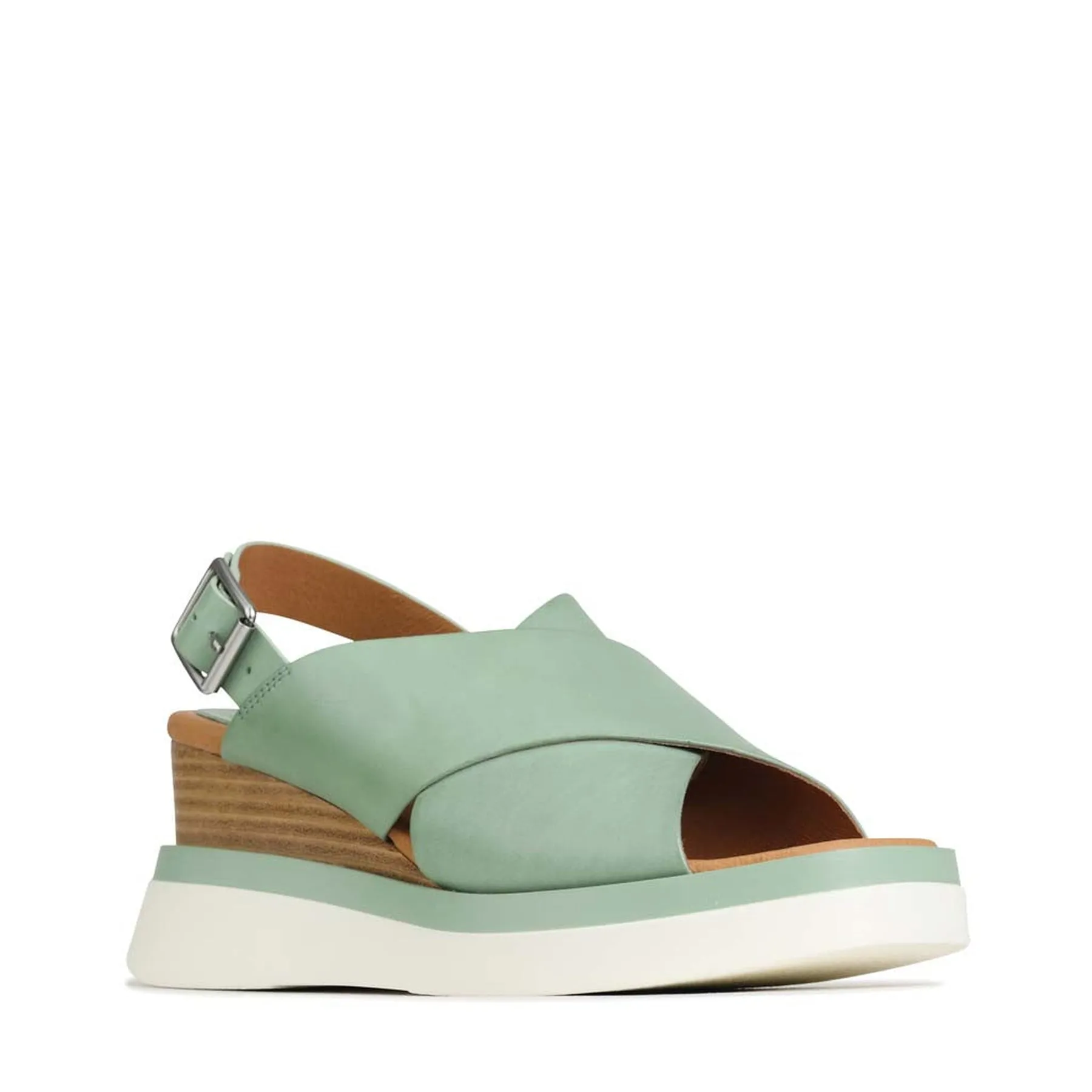 SANDALES À TALON COMPENSÉ EN CUIR SASILLE