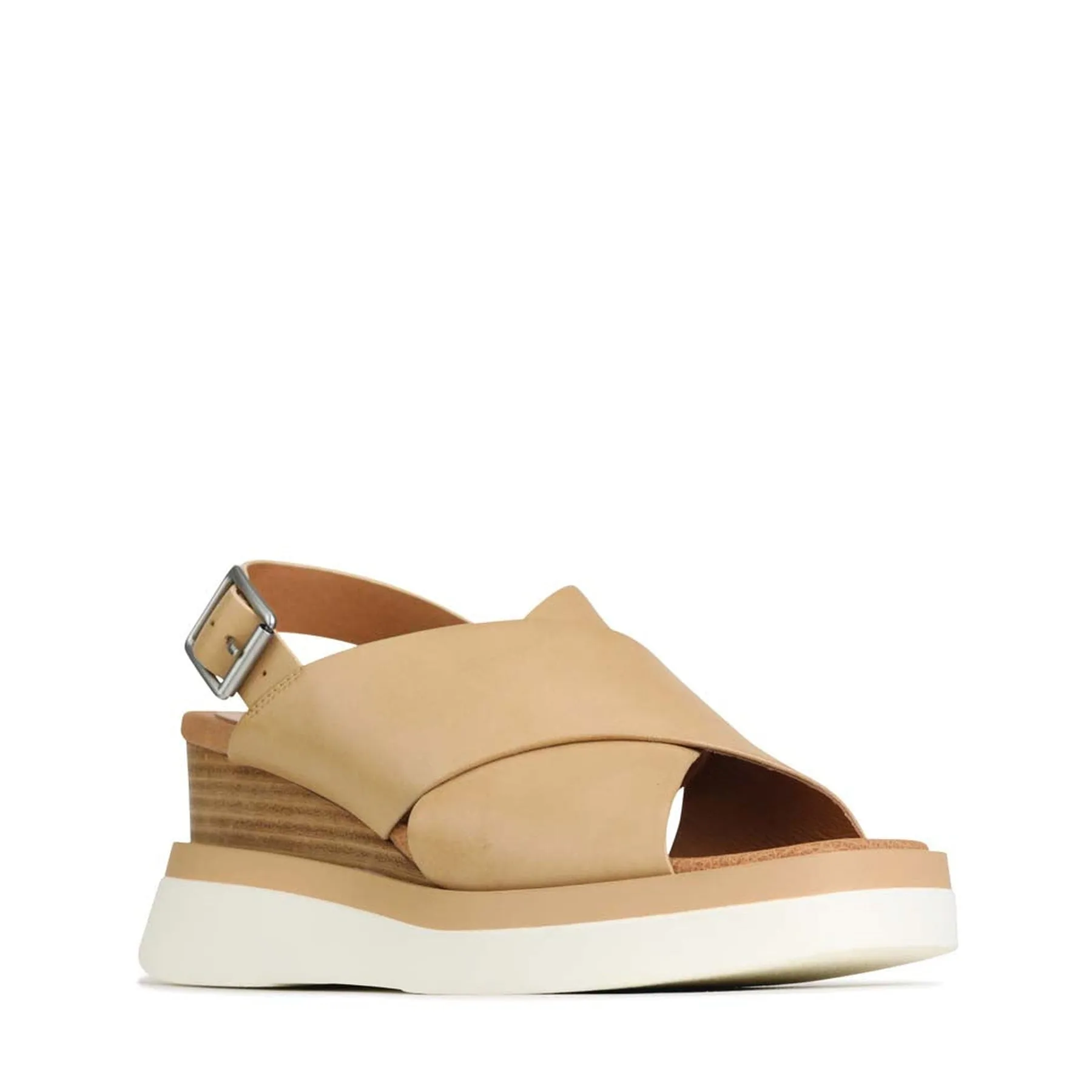 SANDALES À TALON COMPENSÉ EN CUIR SASILLE