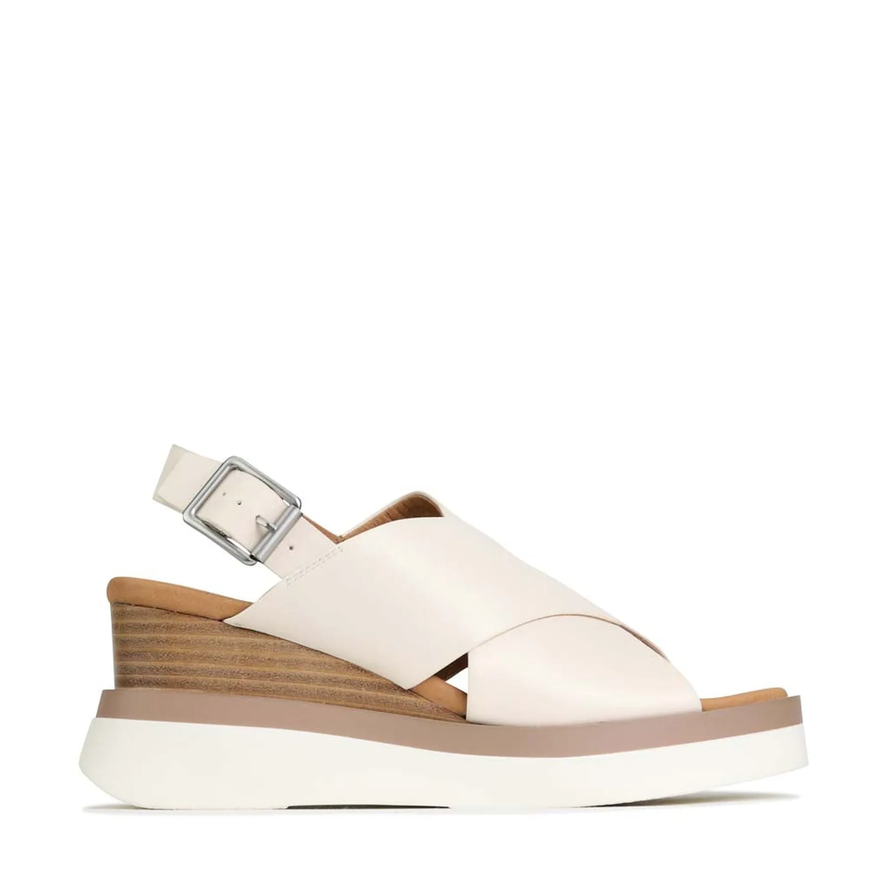 SANDALES À TALON COMPENSÉ EN CUIR SASILLE
