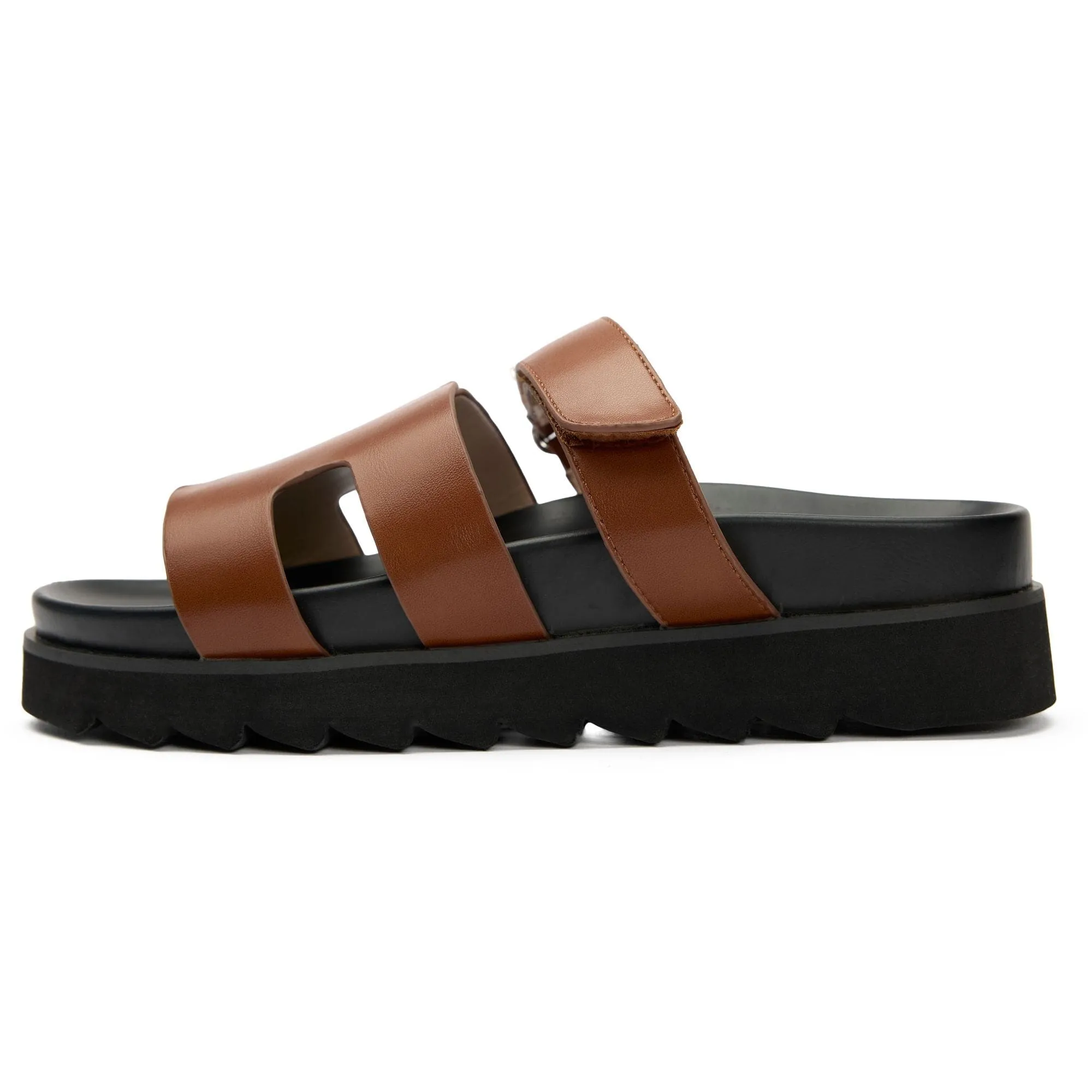 Sandales slides en similicuir vegan pour femmes Shea | Beige