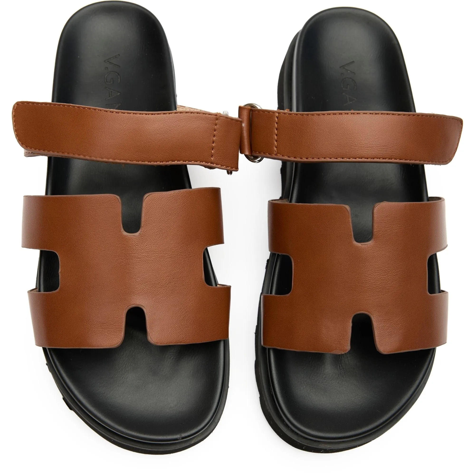 Sandales slides en similicuir vegan pour femmes Shea | Beige