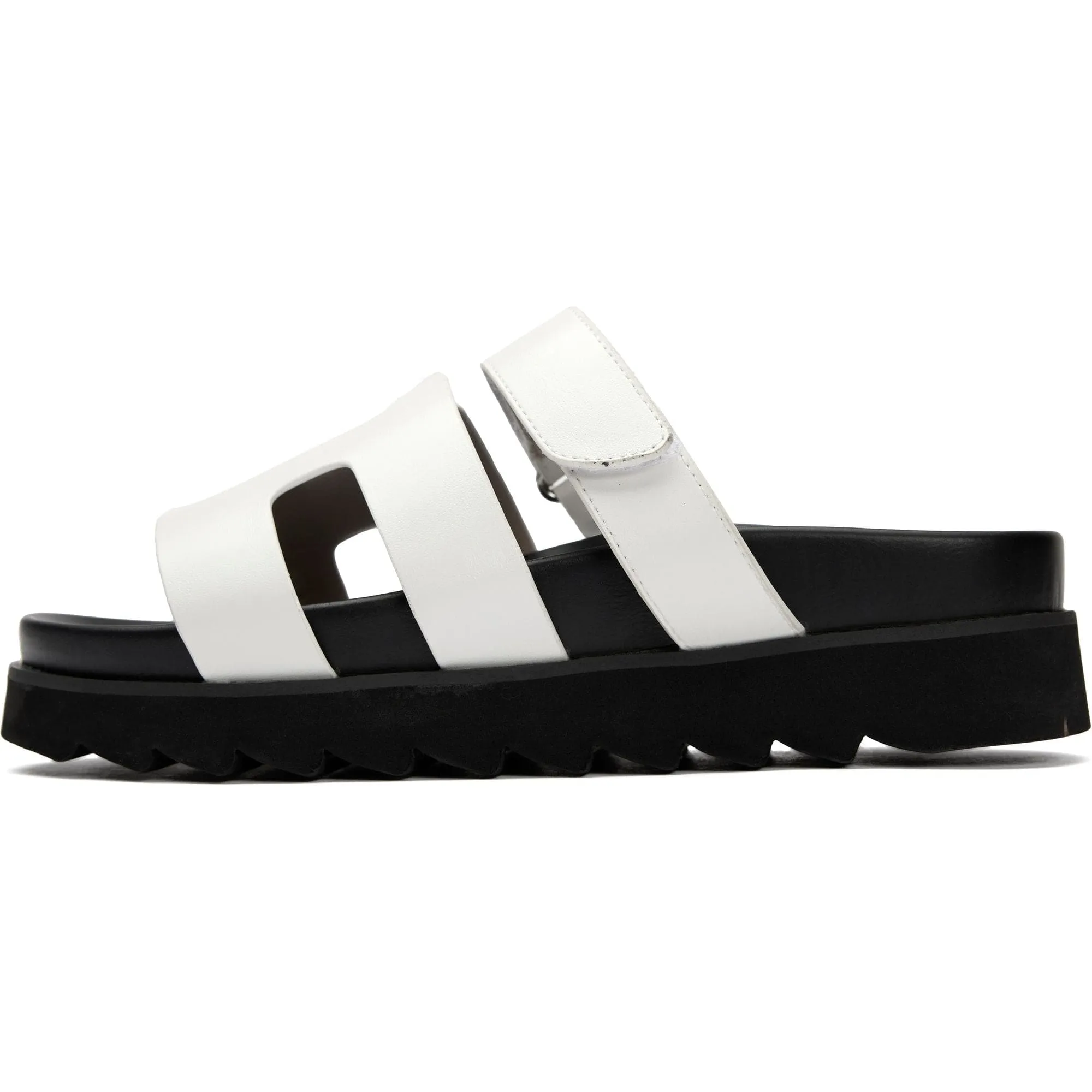 Sandales slides en similicuir vegan pour femmes Shea | Blanc