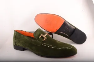 Sigotto Uomo Chaussures à Enfiler en Suède Vert