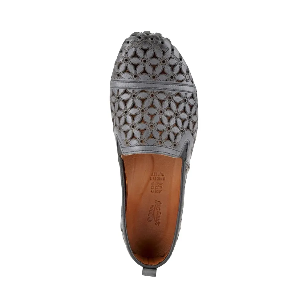 Spring Step Femmes Flowerflow Mocassin Plat en Charbon