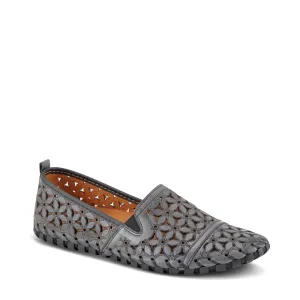 Spring Step Femmes Flowerflow Mocassin Plat en Charbon