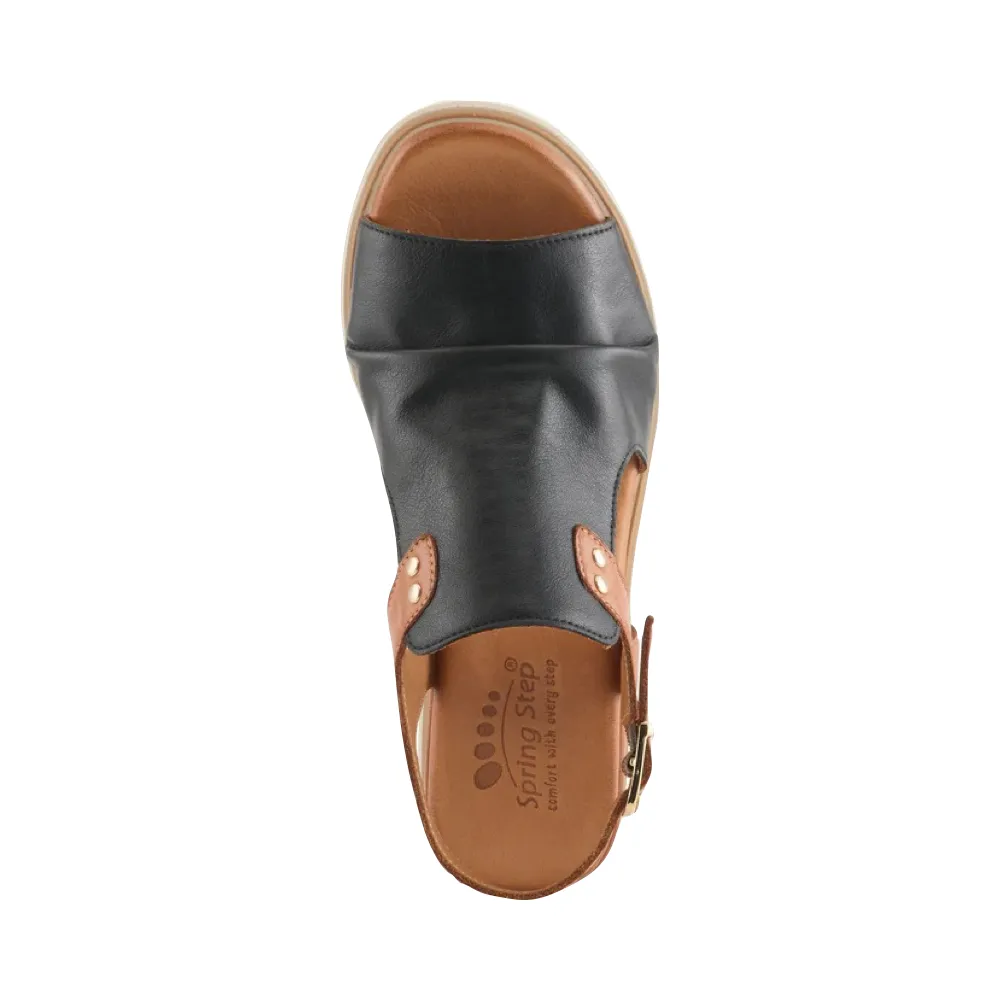 Sandale à plateforme Spring Step pour femmes en noir multicolore