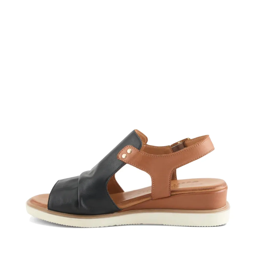 Sandale à plateforme Spring Step pour femmes en noir multicolore