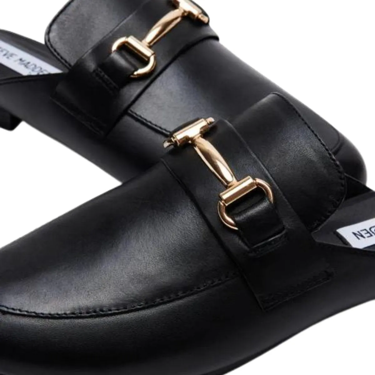 Steve Madden Femmes Fortunate en Cuir Noir
