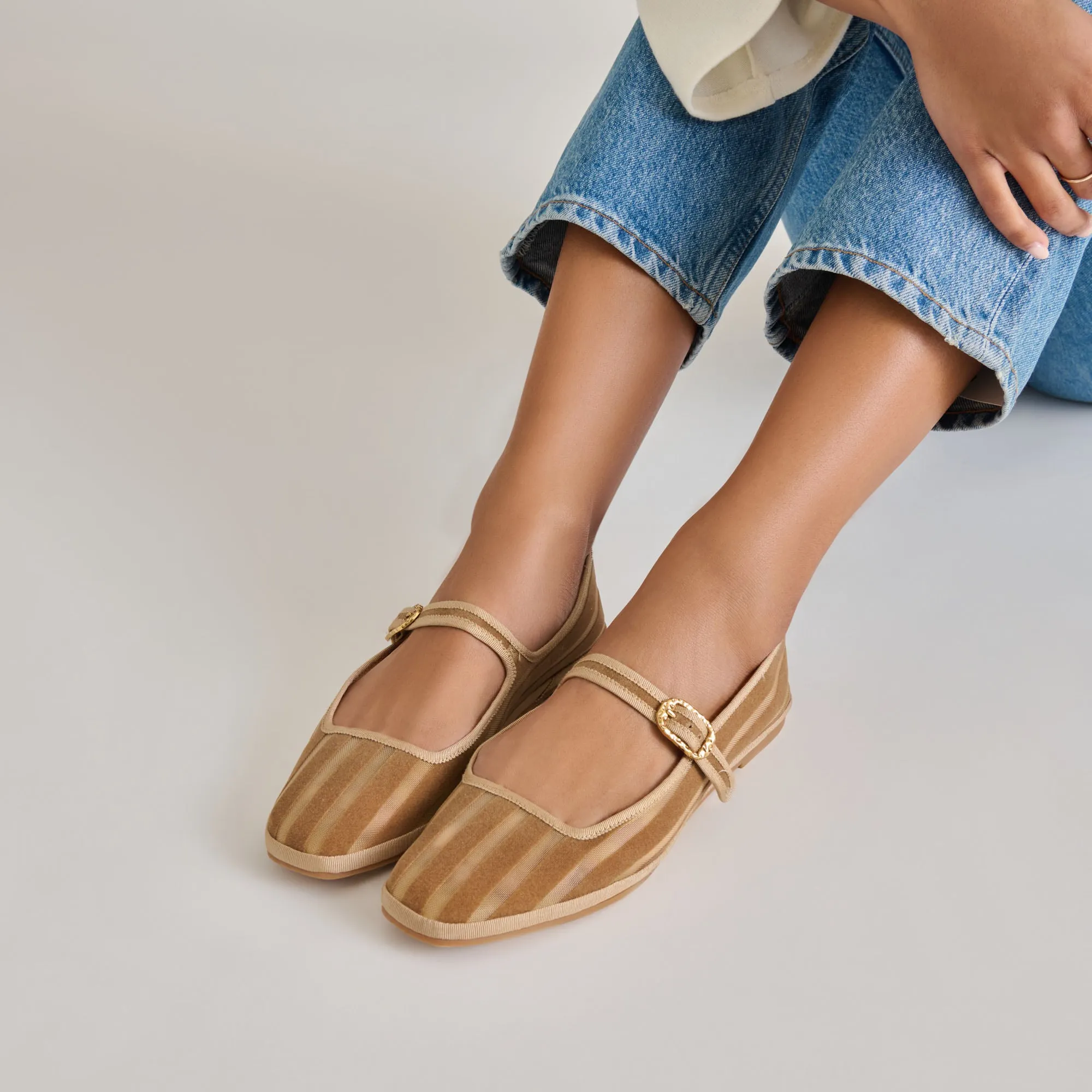 BALLERINES TAMEKA MÉSHÉ RAYÉES BEIGE