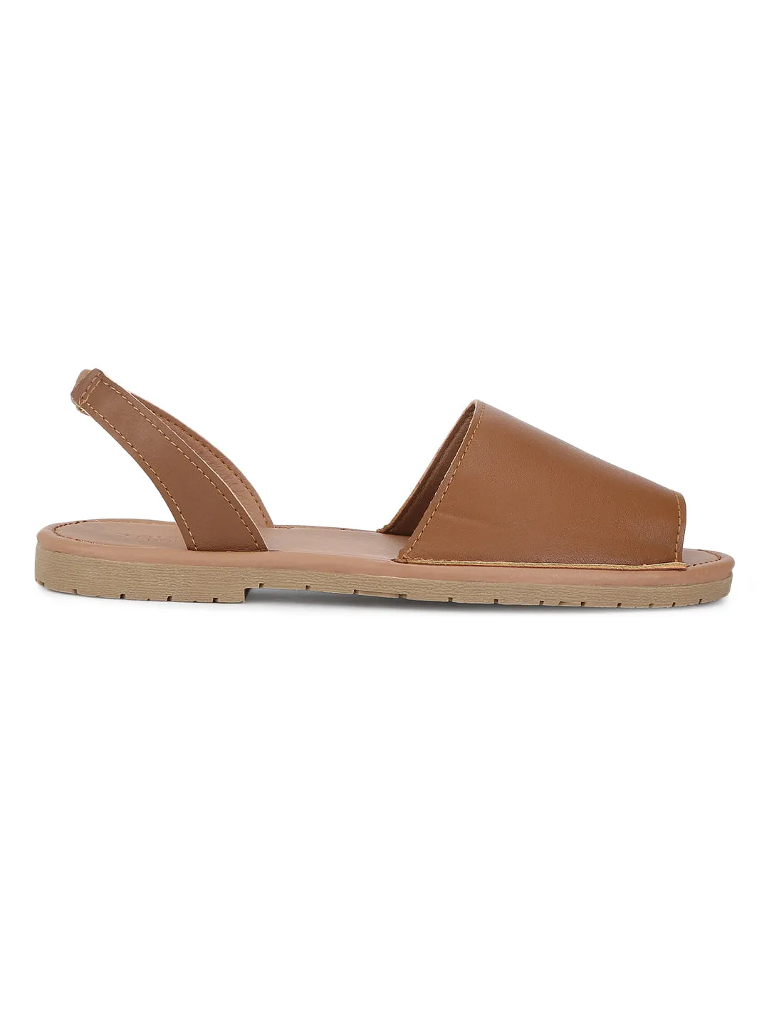 Sandales à enfiler à bouts ouverts avec bretelle arrière en PU beige