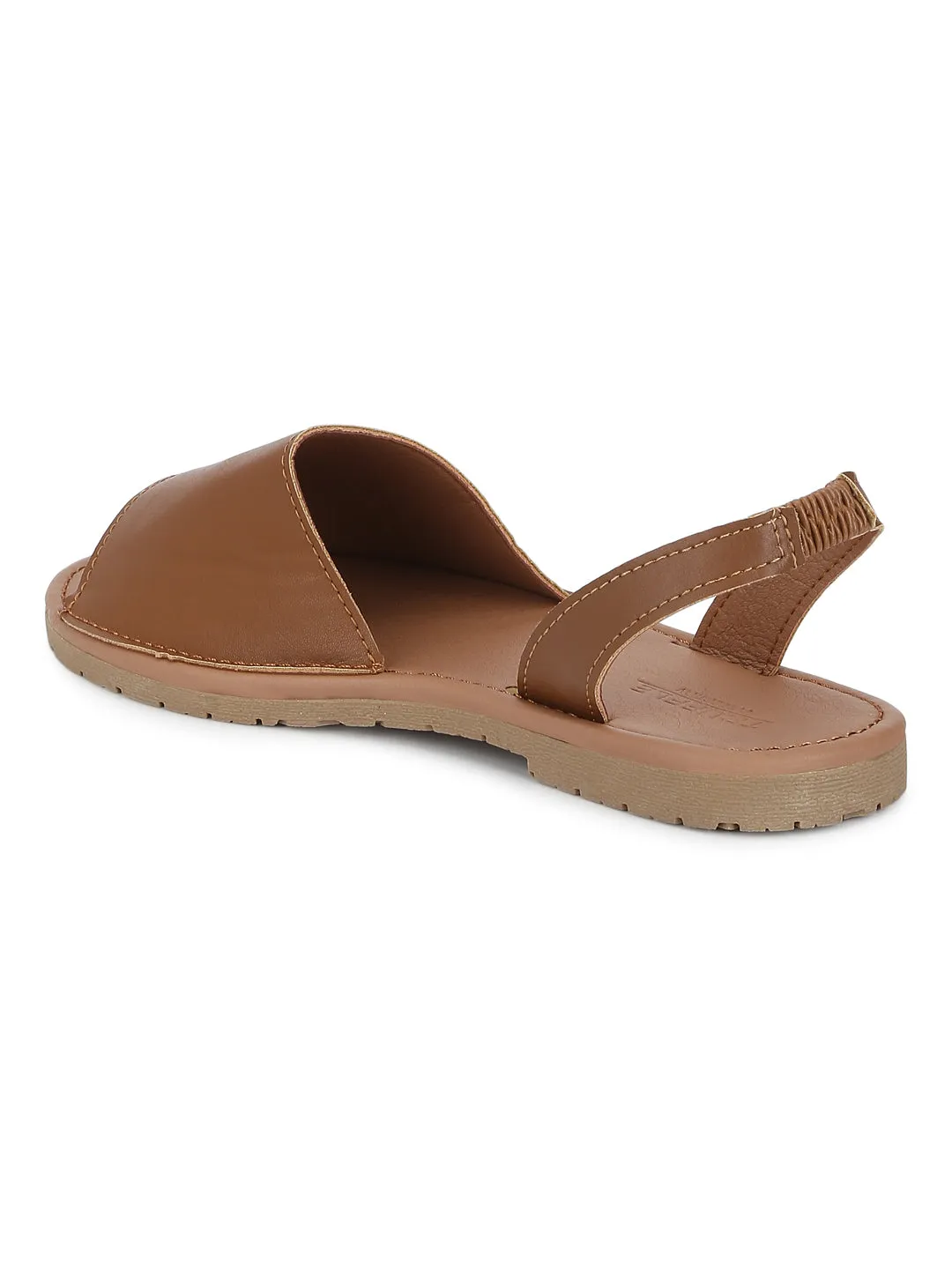Sandales à enfiler à bouts ouverts avec bretelle arrière en PU beige