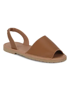 Sandales à enfiler à bouts ouverts avec bretelle arrière en PU beige