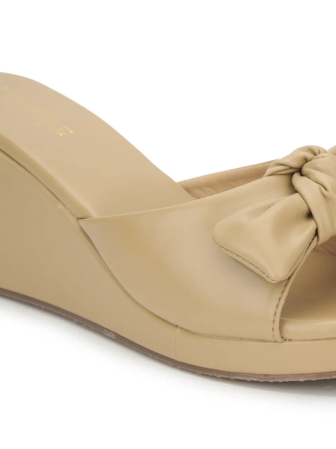 Escarpins compensés élégants en simili cuir taupe (TC-L05-TAUP)