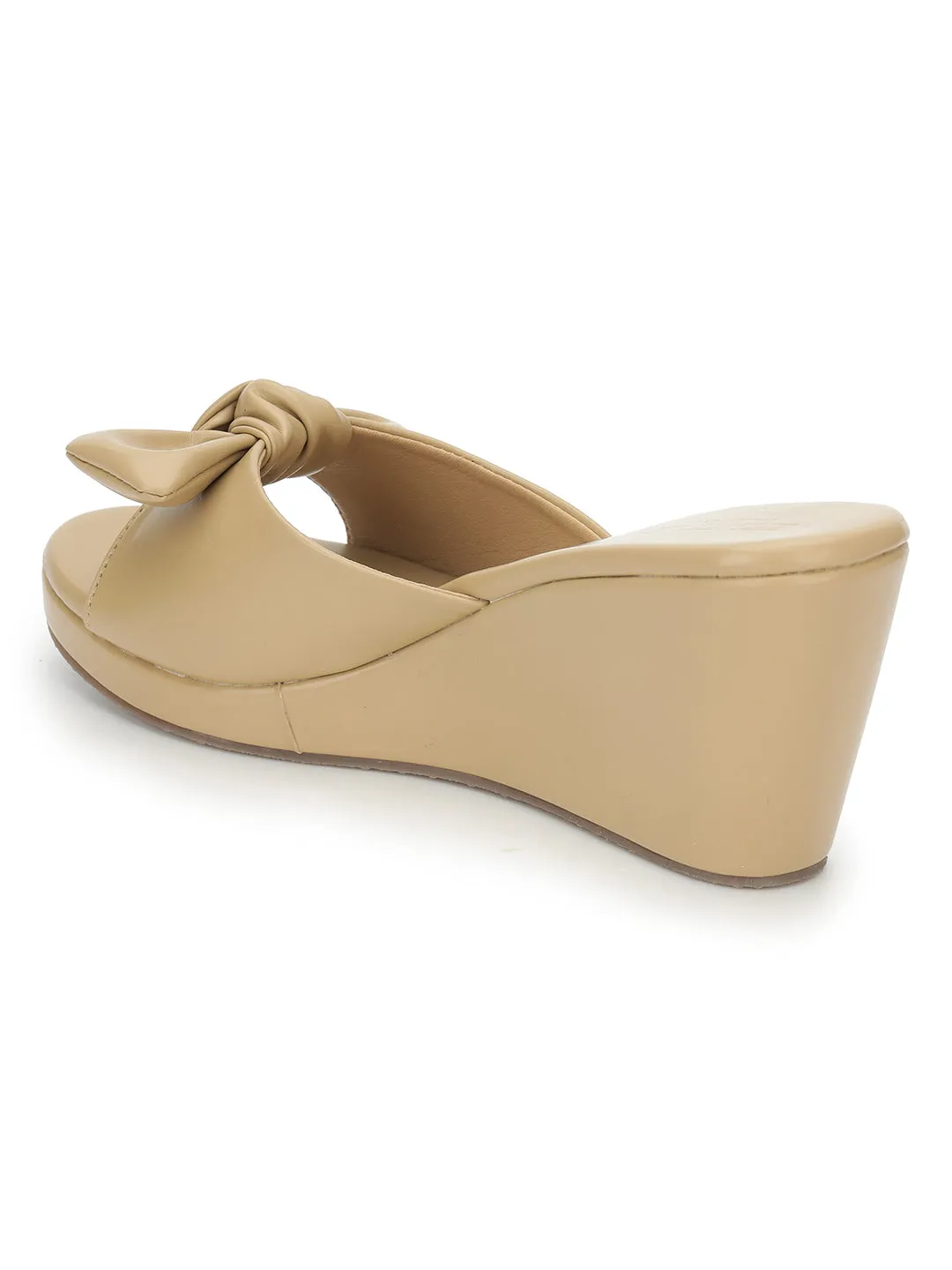 Escarpins compensés élégants en simili cuir taupe (TC-L05-TAUP)