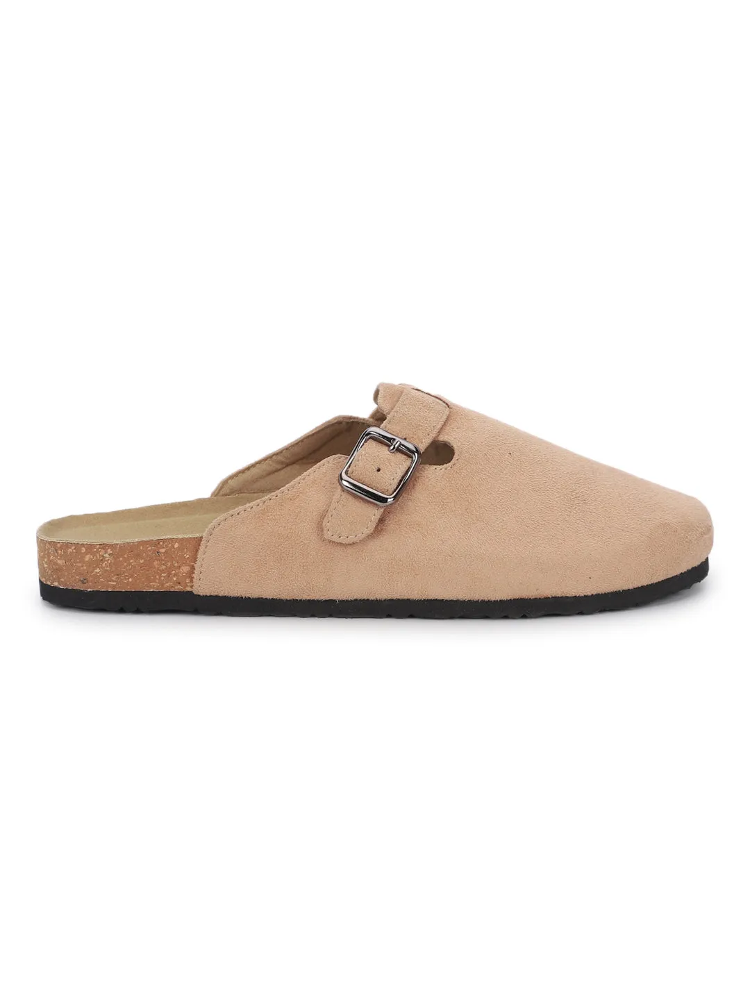 Ballerines en daim taupe à semelle souple liège-latex (TC-100506-TAU)