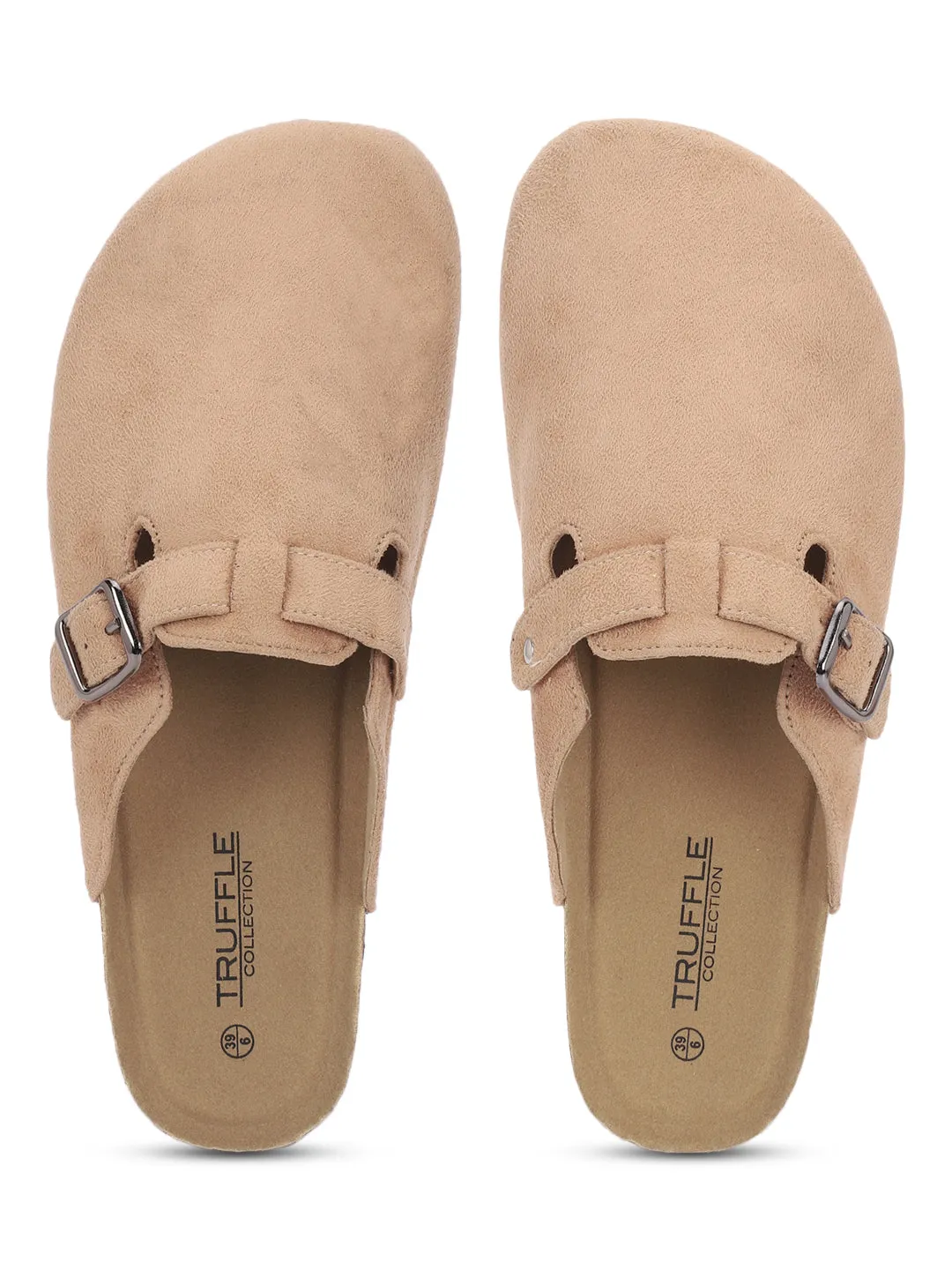 Ballerines en daim taupe à semelle souple liège-latex (TC-100506-TAU)