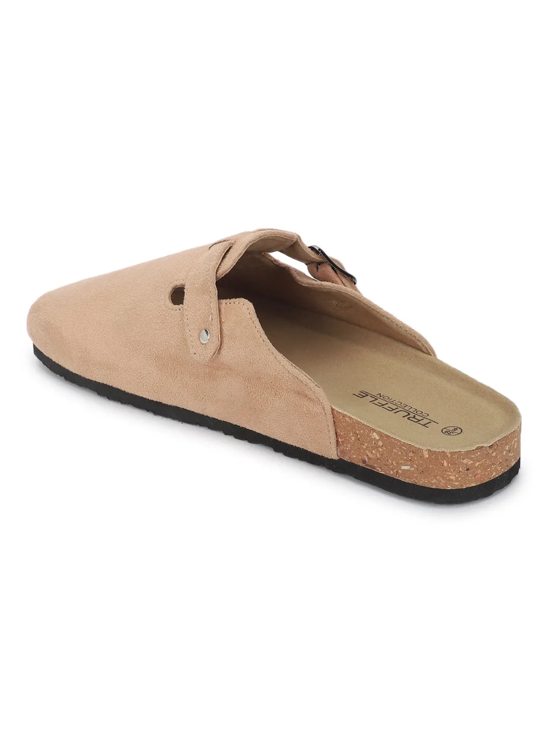 Ballerines en daim taupe à semelle souple liège-latex (TC-100506-TAU)