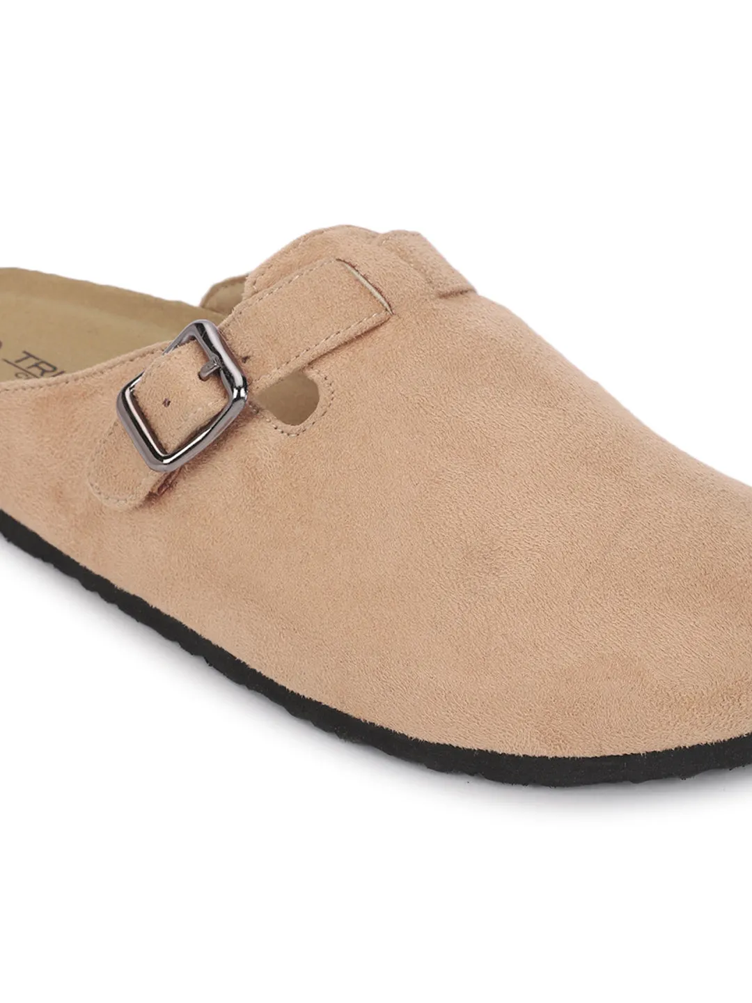 Ballerines en daim taupe à semelle souple liège-latex (TC-100506-TAU)