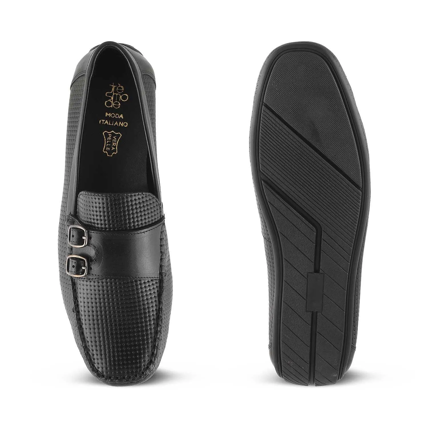 Les Chaussures Double Moine pour Homme Yosa Black Tresmode
