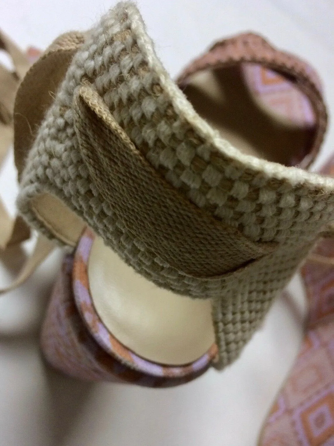 Theodora & Callum Taille 40 (9/9.5) Sandales à Wedge Rose & Beige NWOB