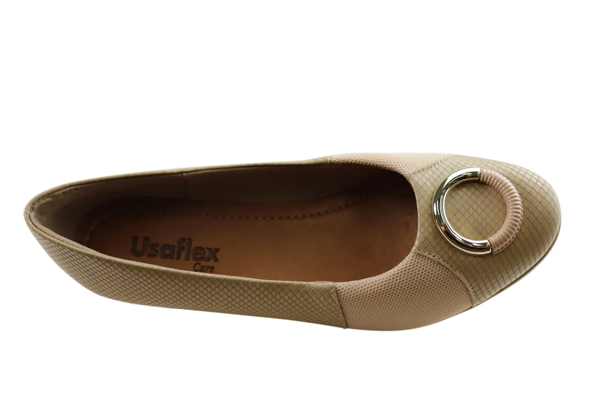 Usaflex Neva Chaussures Femmes à Talon Compensé en Cuir Confortables Fabriquées au Brésil Chaussures Usaflex